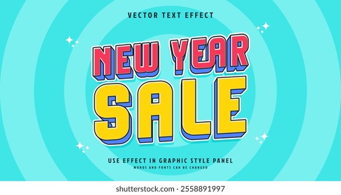 Editable text style effect - New Year Sale text style theme. for your project