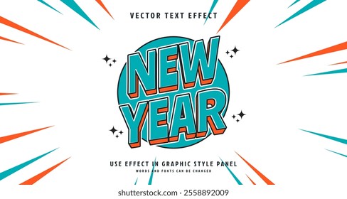 Editable text style effect - New Year text style theme. for your project