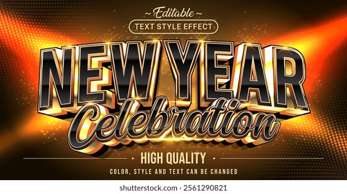 Editable text style effect - New Year Celebration text style theme.