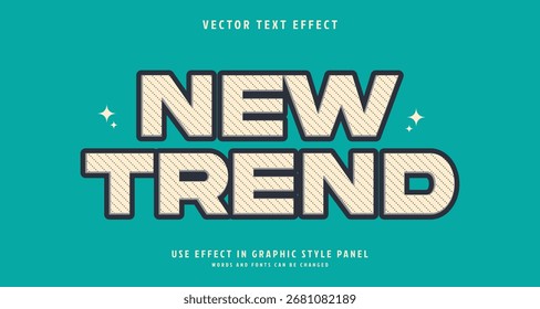 Efecto de estilo de texto editable: Nuevo tema de estilo de texto de Trend. para tu proyecto