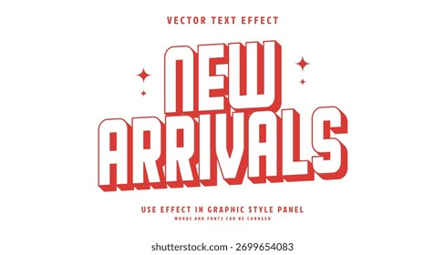 Efeito de estilo de texto editável - tema de estilo de texto New Arrivals. para seu projeto