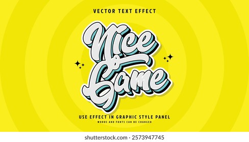 Editable text style effect - Nice Game text style theme. for your project