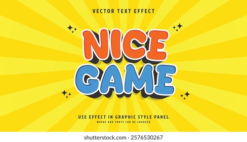 Editable text style effect - Nice Game text style theme. for your project