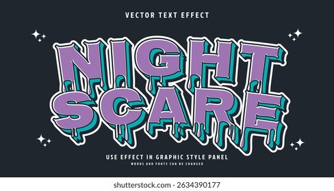 Efeito de estilo de texto editável - tema de estilo de texto Night Scare. para seu projeto