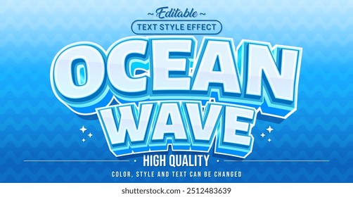 Editable text style effect - Ocean Wave text style theme.