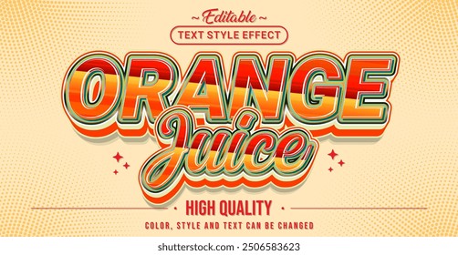 Editable text style effect - Orange Juice text style theme.