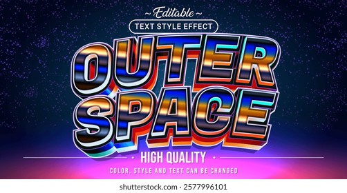 Editable text style effect - Outer Space text style theme.