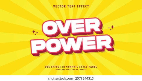 Editable text style effect - Over Power text style theme. for your project