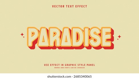 Efeito de estilo de texto editável - tema de estilo de texto Paradise. para seu projeto