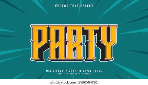 Editable text style effect - Party text style theme. for your project