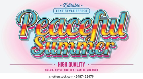 Editable text style effect - Peaceful Summer text style theme.