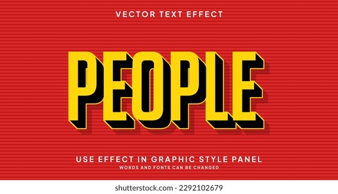 Editable text style effect - People text style theme.