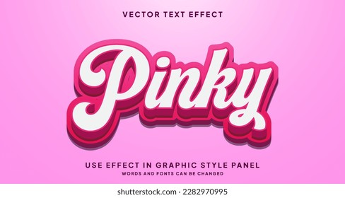 Editable text style effect - Pinky text style theme.