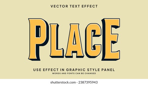 Editable text style effect - Place text style theme. for your project