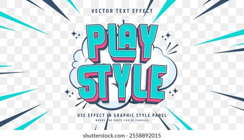 Editable text style effect - Play Style text style theme. for your project