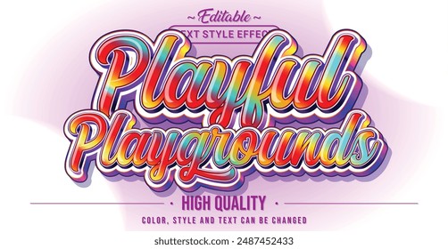 Editable text style effect - Playful Playgrounds text style theme.