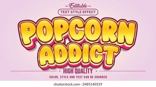 Editable text style effect - Popcorn Addict text style theme.
