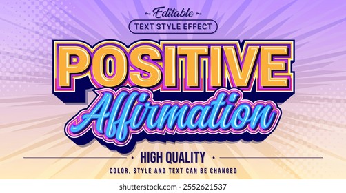 Editable text style effect - Positive Affirmation text style theme.