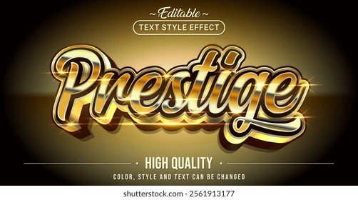 Editable text style effect - Prestige text style theme.