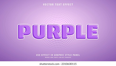 Editable text style effect - Purple text style theme.