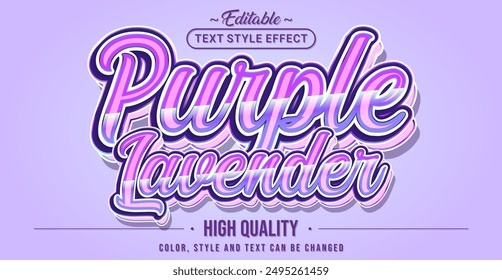 Efecto de estilo de texto editable - Tema de estilo de texto Lavanda púrpura.