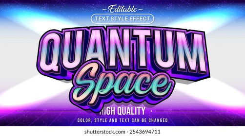 Editable text style effect - Quantum Space text style theme.
