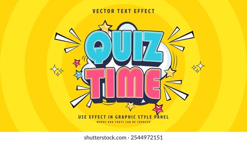 Editable text style effect - Quiz Time text style theme. for your project