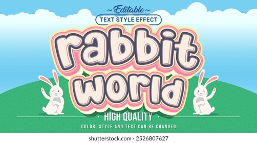 Efeito de estilo de texto editável - tema de estilo de texto Rabbit World.