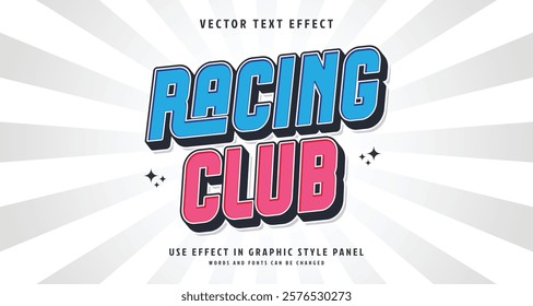 Editable text style effect - Racing Club text style theme. for your project