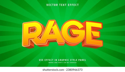 Editable text style effect - Rage text style theme. for your project