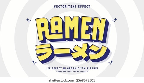 Editable text style effect - Ramen text style theme. for your project