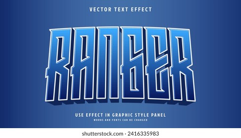 Editable text style effect - Ranger text style theme. for your project