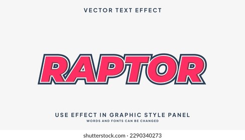 Efecto de estilo de texto modificable - Tema de estilo de texto de Raptor.