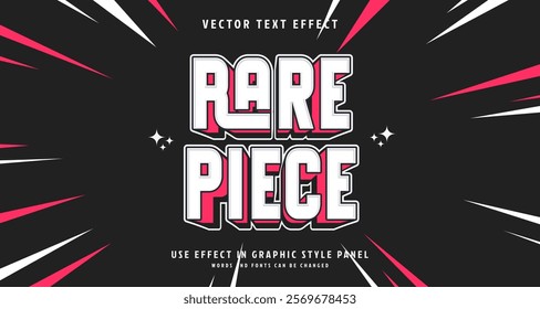 Editable text style effect - Rare Piece text style theme. for your project