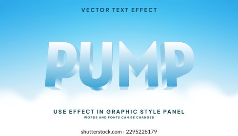 Editable text style effect - Realistic Pump text style theme.