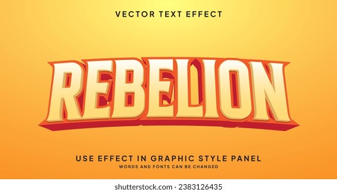 Editable text style effect - Rebelion text style theme.