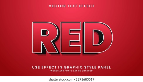 Editable text style effect - Red text style theme.