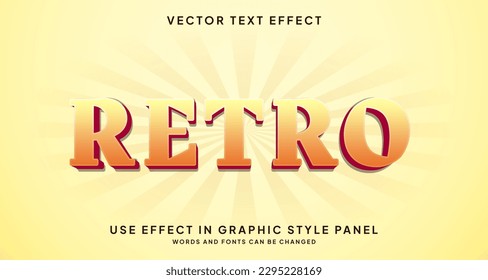 Editable text style effect - Retro text style theme.