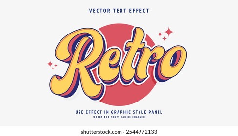 Editable text style effect - Retro text style theme. for your project