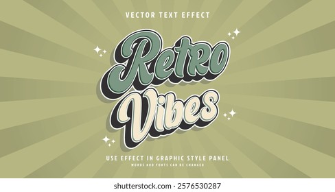 Editable text style effect - Retro Vibes text style theme. for your project