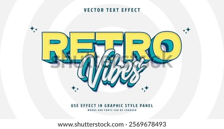 Editable text style effect - Retro Vibes text style theme. for your project