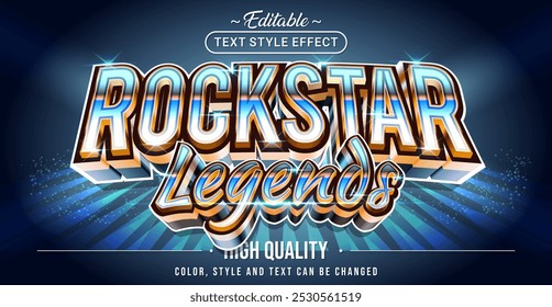 Efeito de estilo de texto editável - tema de estilo de texto de Legendas de estrela de rock.