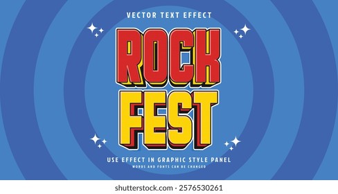 Editable text style effect - Rock Fest text style theme. for your project