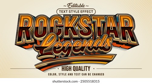 Editable text style effect - Rockstar Legends text style theme.