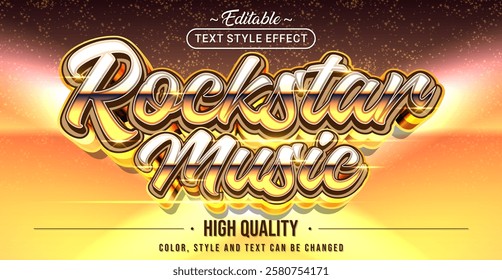 Editable text style effect - Rockstar Music text style theme.