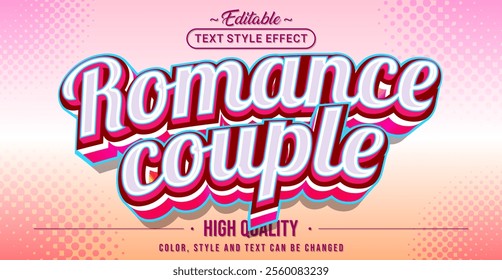 Editable text style effect - Romance Couple text style theme.