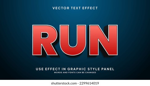 Editable text style effect - Run text style theme.