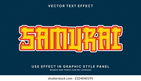 Editable text style effect - Samurai text style theme. for your project