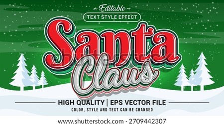 Editable text style effect - Santa Claus text style theme.