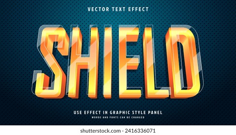 Editable text style effect - Shield text style theme. for your project